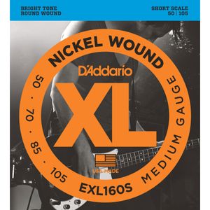 D'Addario XL Nickel Wound Bass Guitar Strings - Balanced, Medium/Short, 50-105