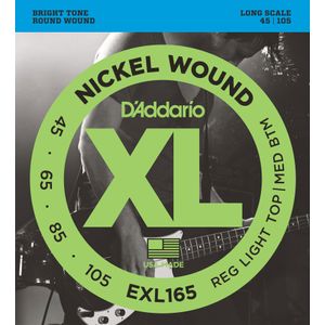 D'Addario EXL165 XL Nickel Wound Bass Guitar Strings - Custom Light/Long, 45-105