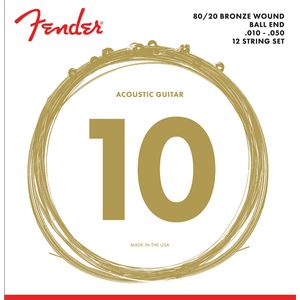 Fender 80/20L Bronze Acoustic 12-Strings - Ball End, 10-50