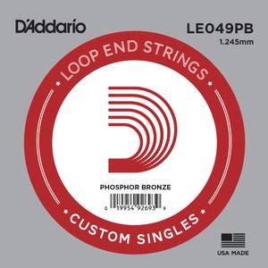 D'Addario LE049PB Loop End Single Guitar String - Phosphor Bronze, 49