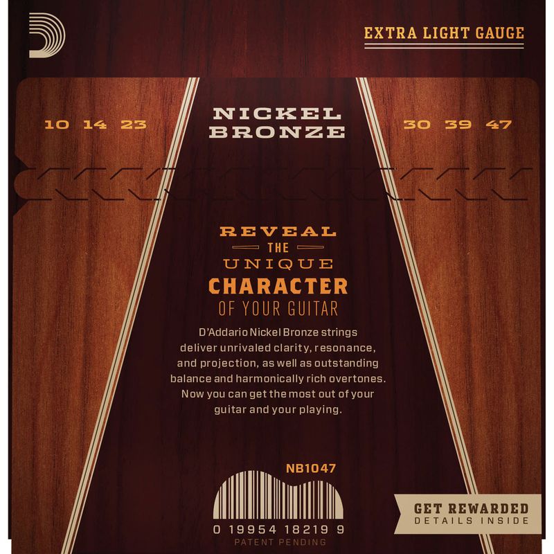 D Addario Nickel Bronze Acoustic Guitar Strings Extra Light