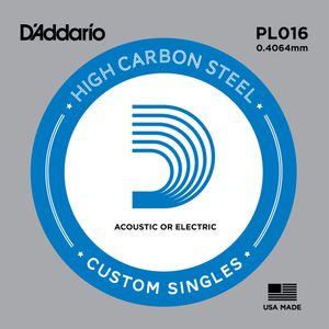 D'Addario Plain Steel Single Guitar String - 16