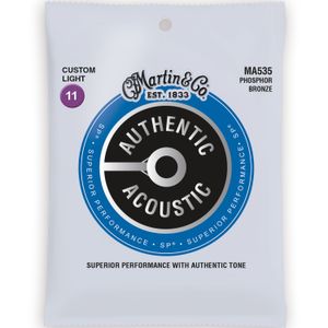 Martin Authentic SP Acoustic Guitar Strings - 92/8, Custom Light