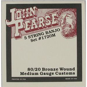 John Pearse 1720M 5-String Banjo Strings - Bronze Wound, Extra Long, Medium