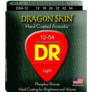 DR Strings DSA-12 DragonSkin Coated Acoustic Strings - Lite, 12-54