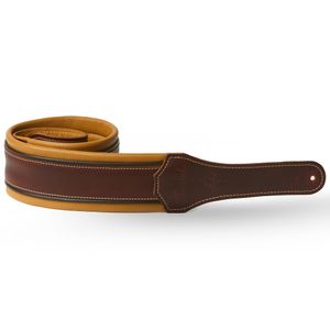 Taylor Ascension Leather Guitar Strap - Cordovan/Black/Butterscotch, 3"