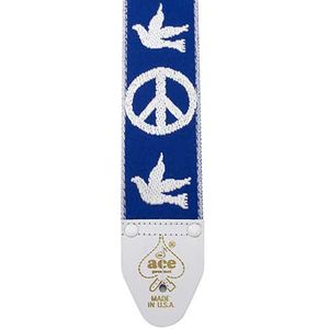 Ace Vintage Reissue Guitar Strap - Peace & Dove, Blue