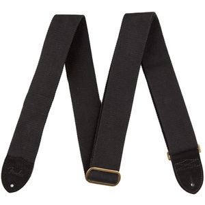 Fender Cotton/Leather Guitar Strap - Black