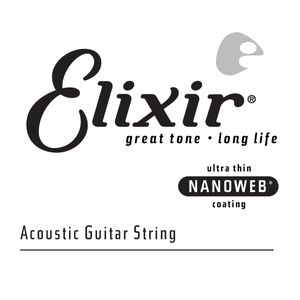 Elixir Phosphor Bronze Acoustic Guitar String with Nanoweb Coating - .053