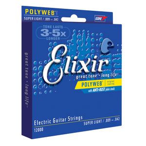 Elixir Electric Guitar Strings with Polyweb Coating - Super Light 9-42