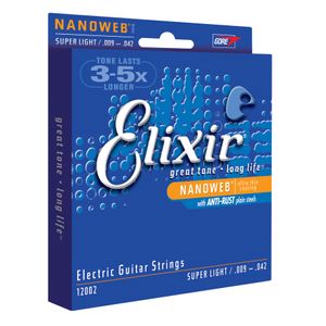 Elixir Electric Guitar Strings with Nanoweb Coating - Super Light 9-42