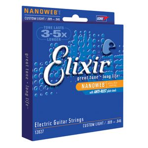 Elixir Electric Guitar Strings with Nanoweb Coating - Custom Light 9-46