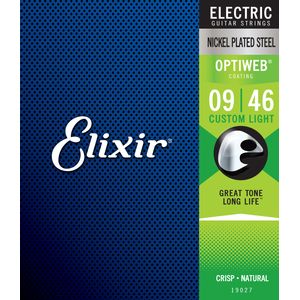 Elixir Electric Nickel Plated Steel Strings with OPTIWEB Coating - Custom Light, .009-.046