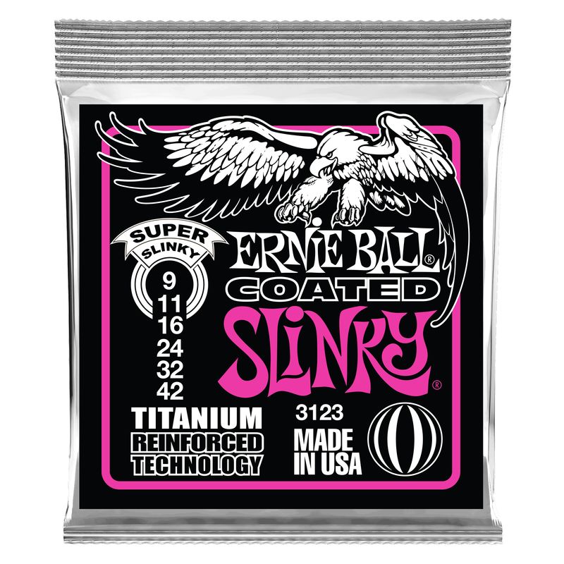 Ernie Ball PO3123 Super Slinky RPS Coated Titanium Electric Guitar