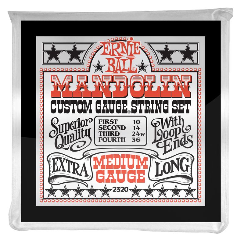 Ernie Ball P02320 Medium Loop End Stainless Steel Mandolin Guitar