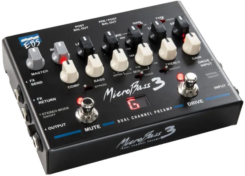 EBS MicroBass 3 Professional Outboard Preamp Pedal - Cosmo 