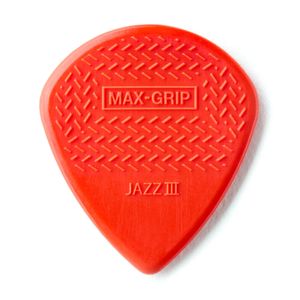 Jim Dunlop Max Grip Jazz III Nylon Picks - 1.38 mm, Red, 6 Pack