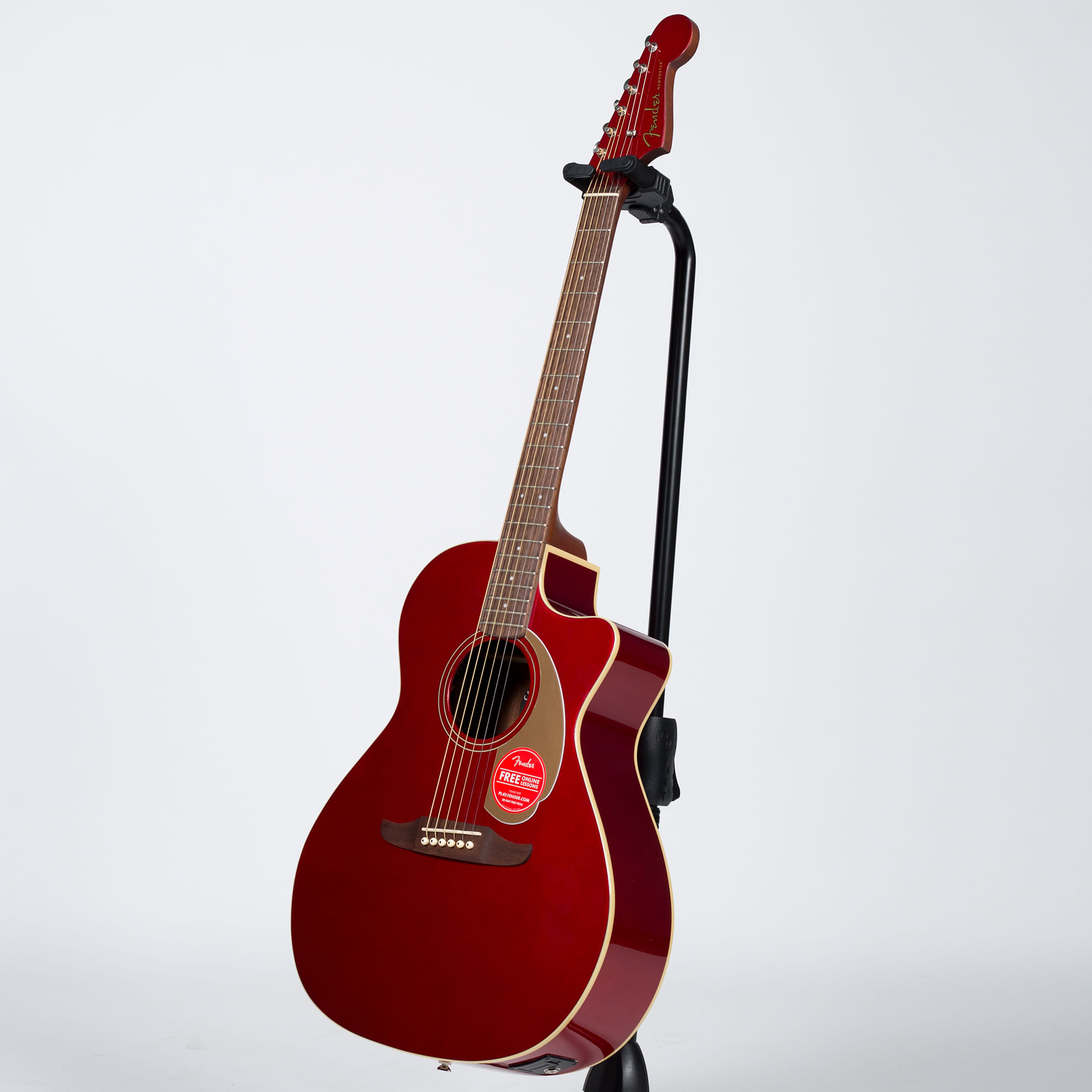 Fender Newporter Player Acoustic-Electric Guitar - Walnut, Candy Apple Red