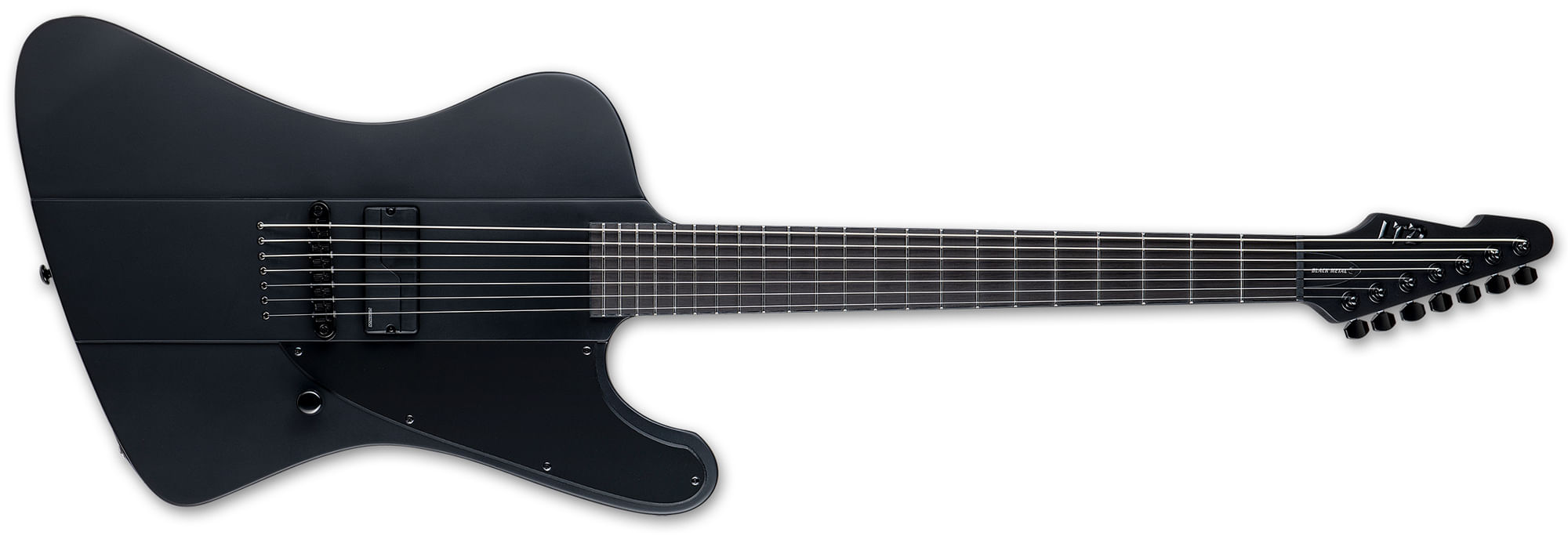 ESP LTD Phoenix-7 7-String Baritone Black Metal Electric Guitar