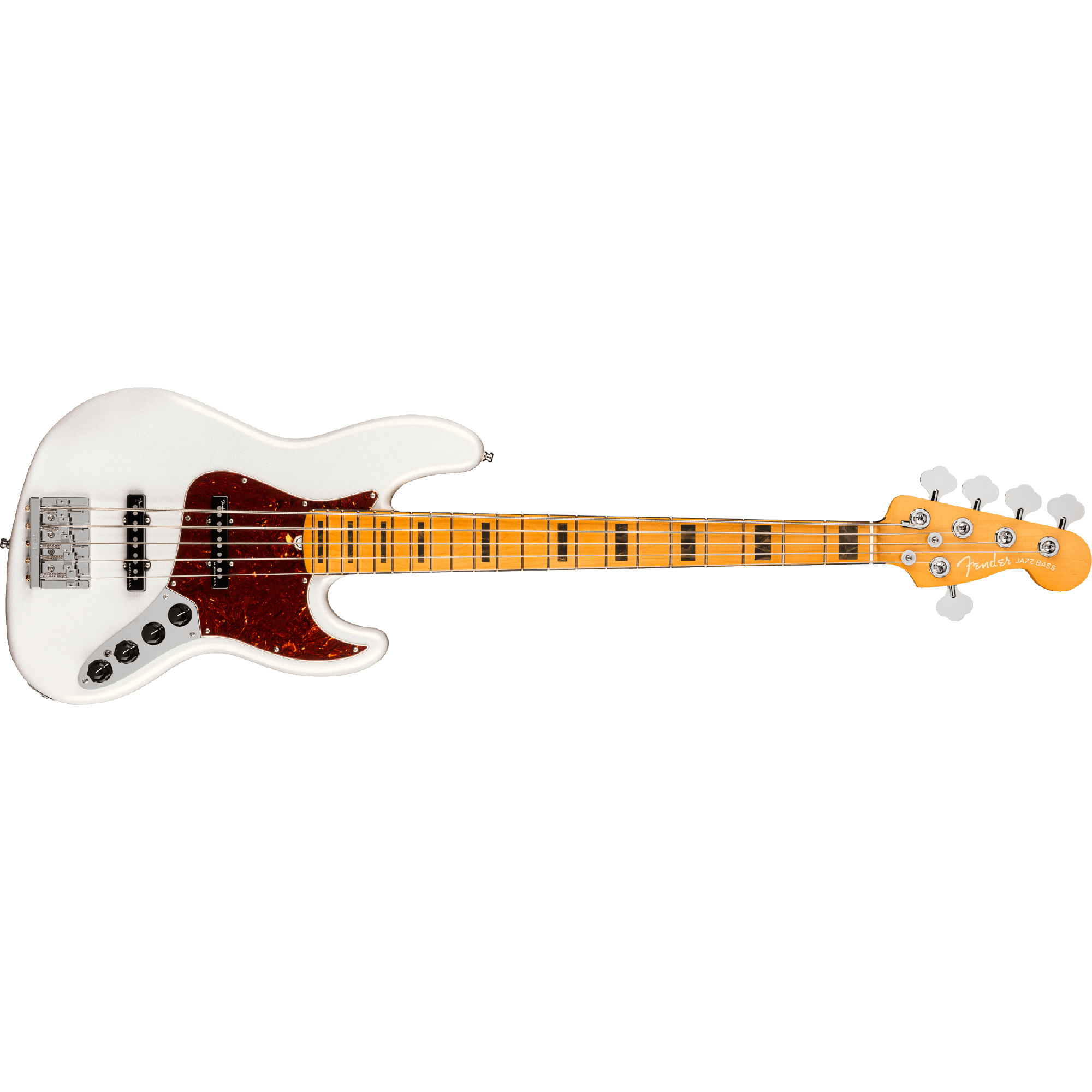 Fender American Ultra Jazz Bass V - Maple, Arctic Pearl - Cosmo Music