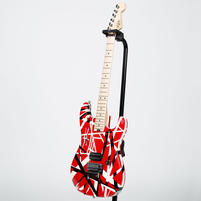Electric　Red　Stripes　EVH　Cosmo　Striped　Music　Series　Guitar　with　Black