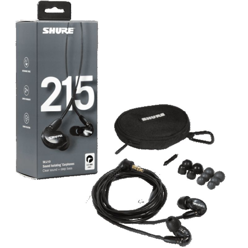 Shure SE215-K Isolating Earphones with Single Driver - Black