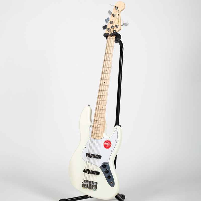 Squier Affinity Series Jazz Bass V - Maple, Olympic White - Cosmo 