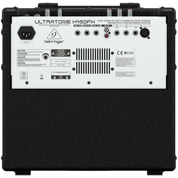 Behringer UltraTone K450FX 45W PA System/Keyboard Amp Cosmo Music