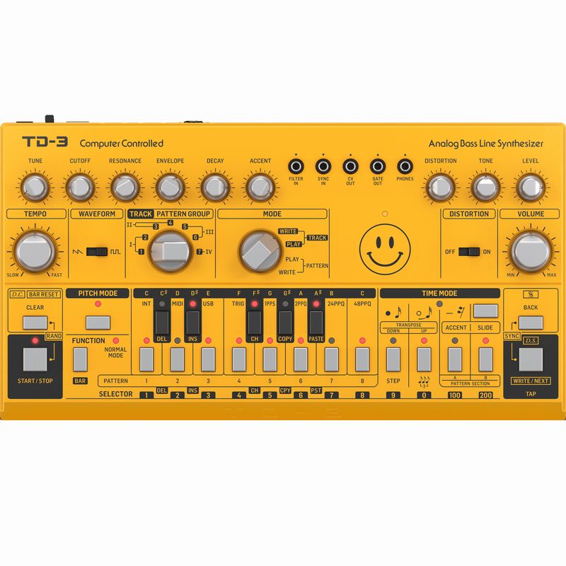 Behringer TD-3-AM Analog Bass Line Synthesizer - Yellow