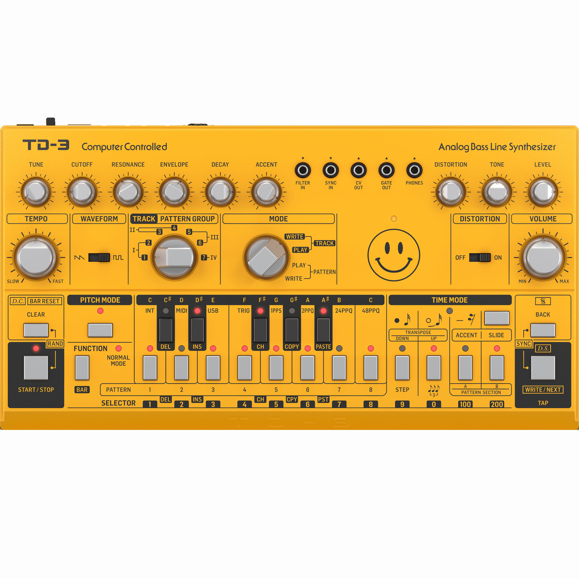 Behringer TD-3-AM Analog Bass Line Synthesizer - Yellow - Cosmo Music |  Canada's #1 Music Store - Shop, Rent, Repair