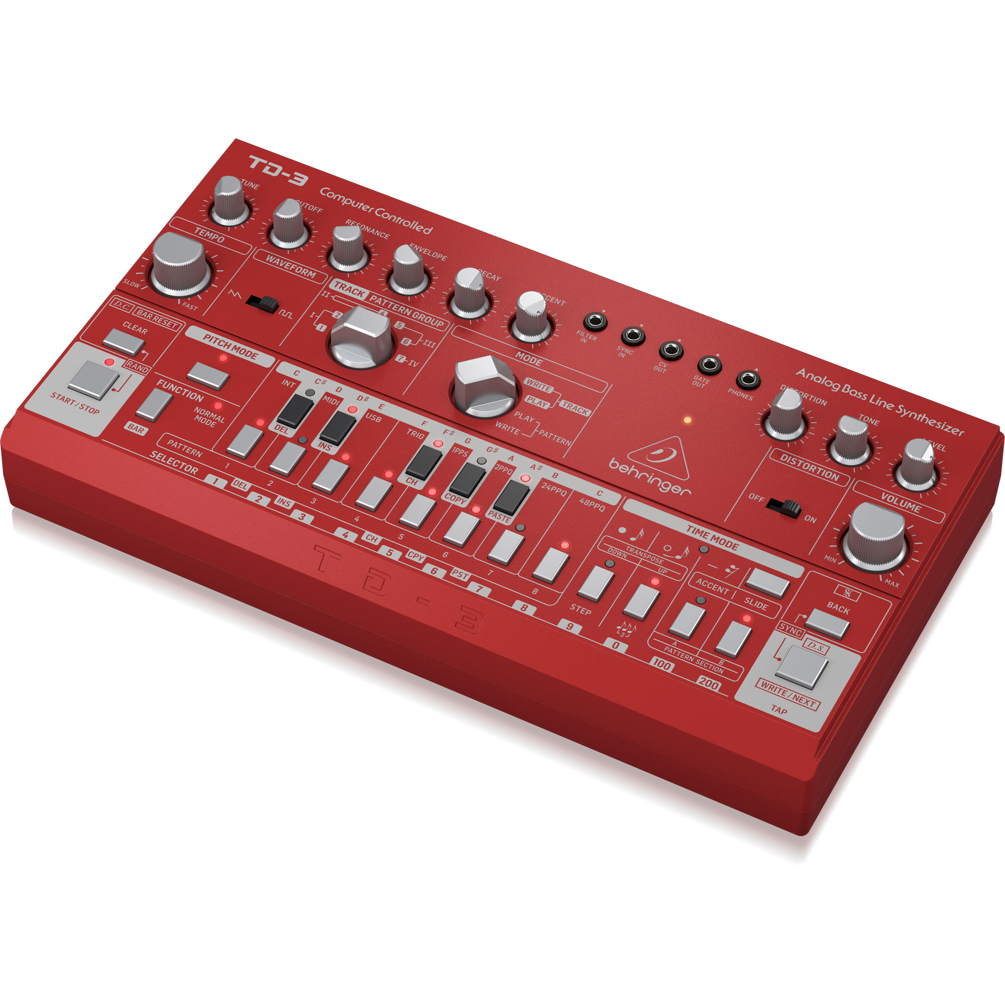 Behringer TD-3-RD Analog Bass Line Synthesizer - Red - Cosmo Music |  Canada's #1 Music Store - Shop, Rent, Repair