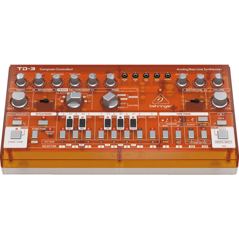 Behringer TD-3-TG Analog Bass Line Synthesizer - Tangerine