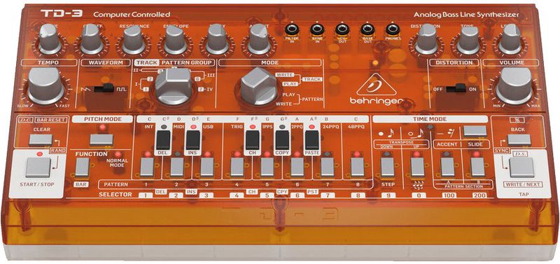 Behringer TD-3-TG Analog Bass Line Synthesizer - Tangerine