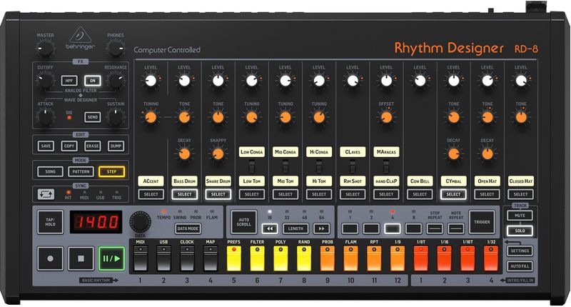 Behringer Rhythm Designer RD-8 Mk2 Analog Drum Machine