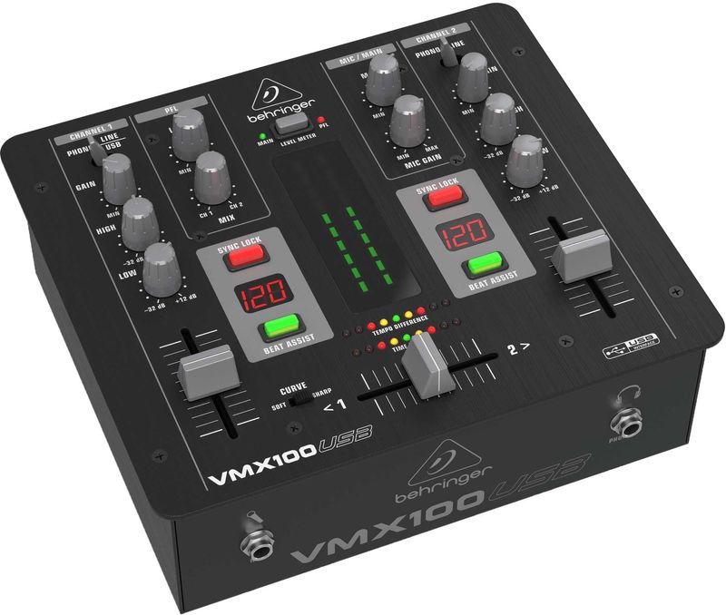 Behringer VMX100USB Professional 2-Channel DJ Mixer