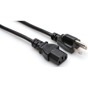 Hosa Power Cord - 18 AWG, IEC C13 to NEMA 5-15P, 8'