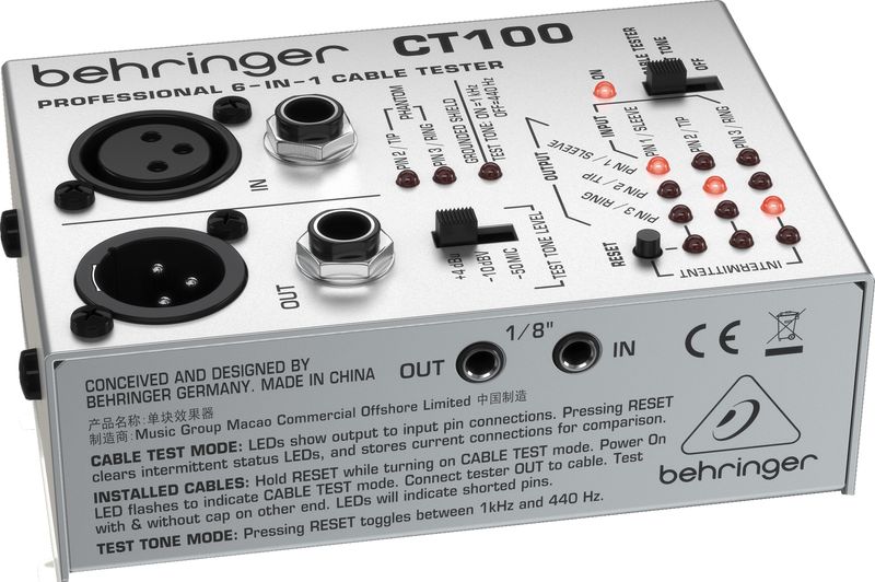 morir Cierto Vástago Behringer CT100 Professional 6-in-1 Cable Tester - Cosmo Music