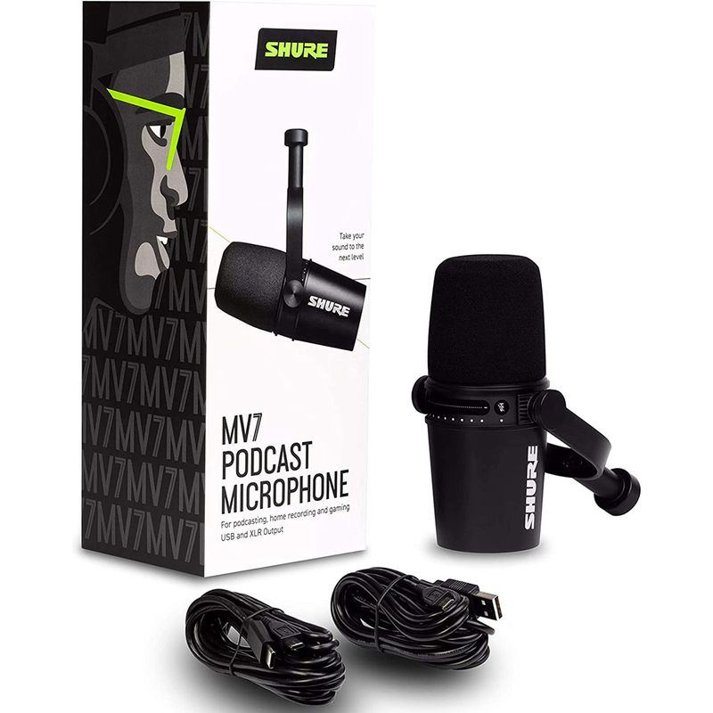 Shure MV7 USB Podcast Microphone - Black - Cosmo Music