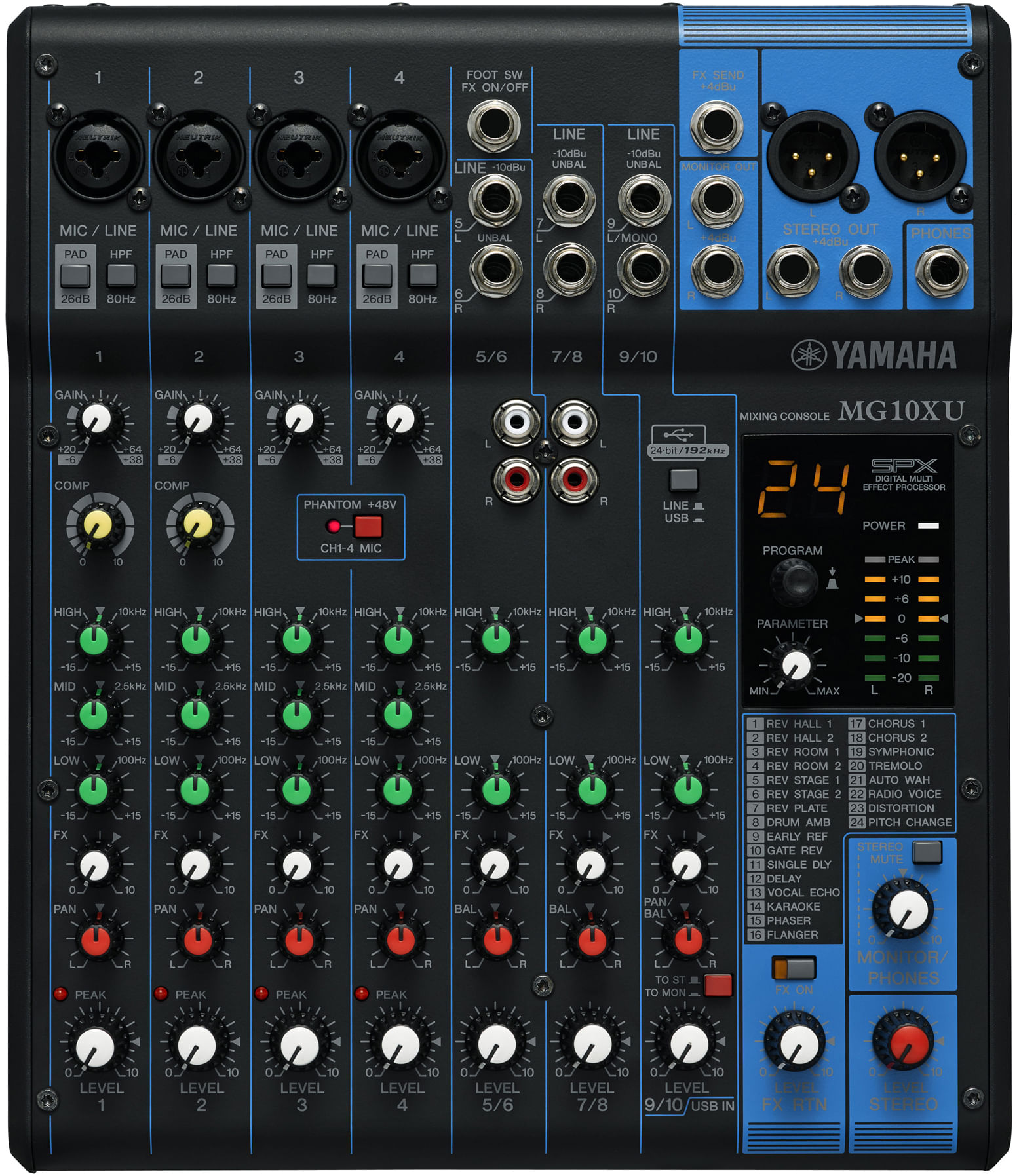 Mixer Yamaha MG10XU w/FX, USB - Cosmo Music