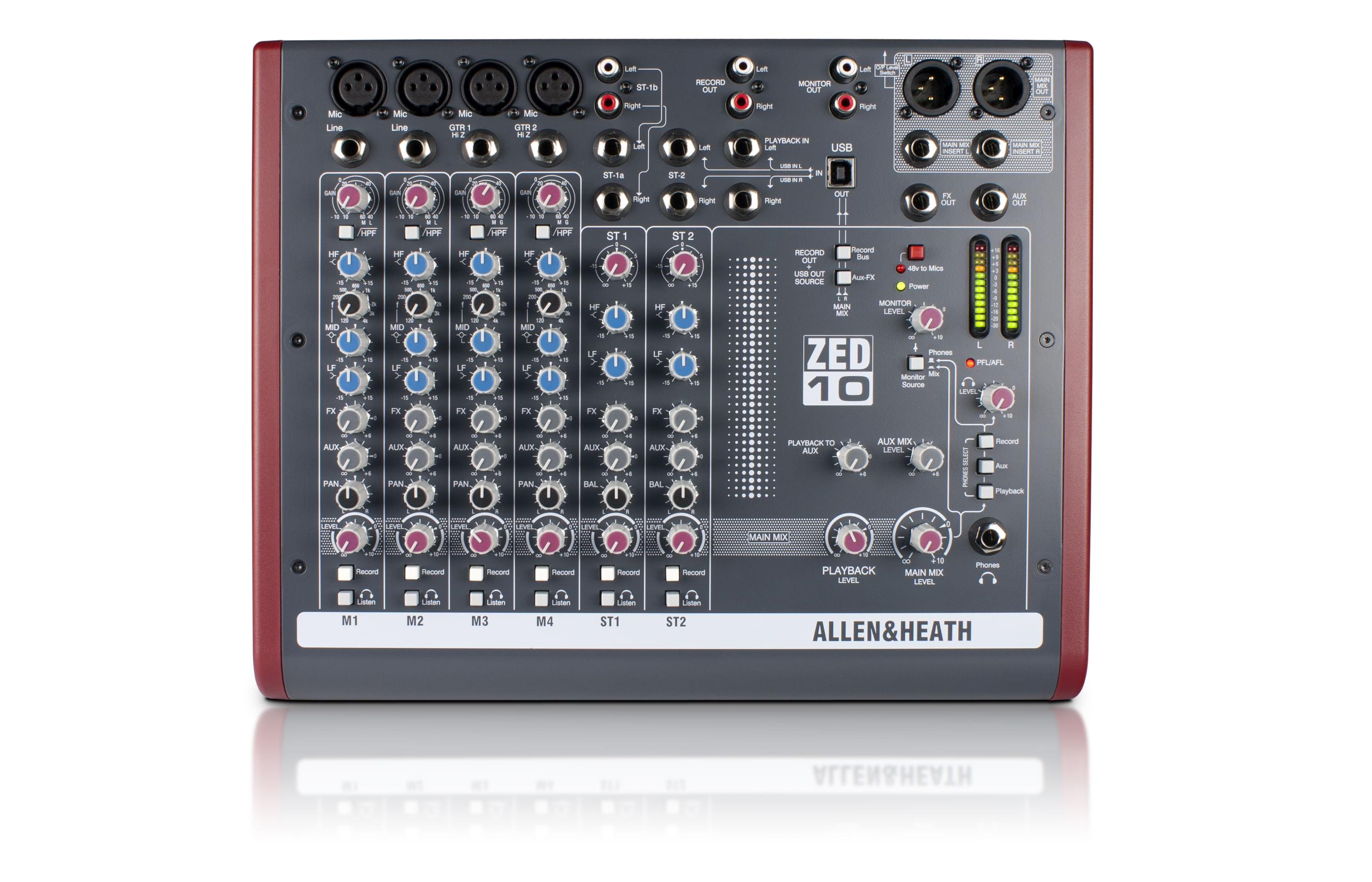 Allen & Heath ZED-10 Multipurpose Mixer for Live Sound and Recording