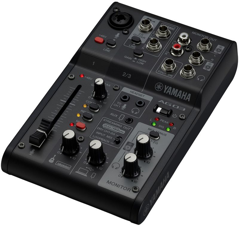 Yamaha AG03MK2 3-Channel Live Streaming Mixer - Black