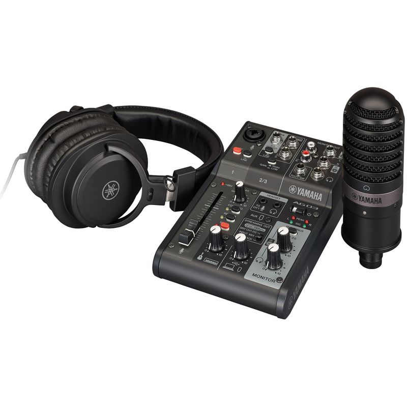 Yamaha AG03MK2 LSPK Live Streaming Pack - Black - Cosmo Music