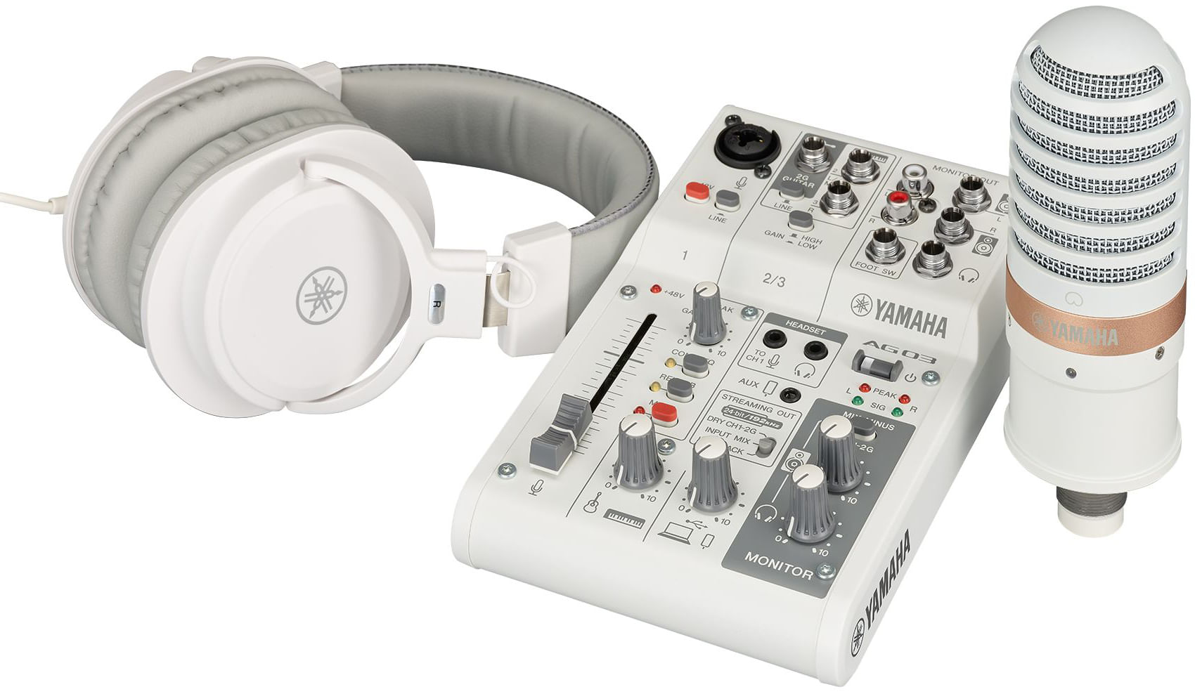 Yamaha AG03MK2 LSPK Live Streaming Pack - White