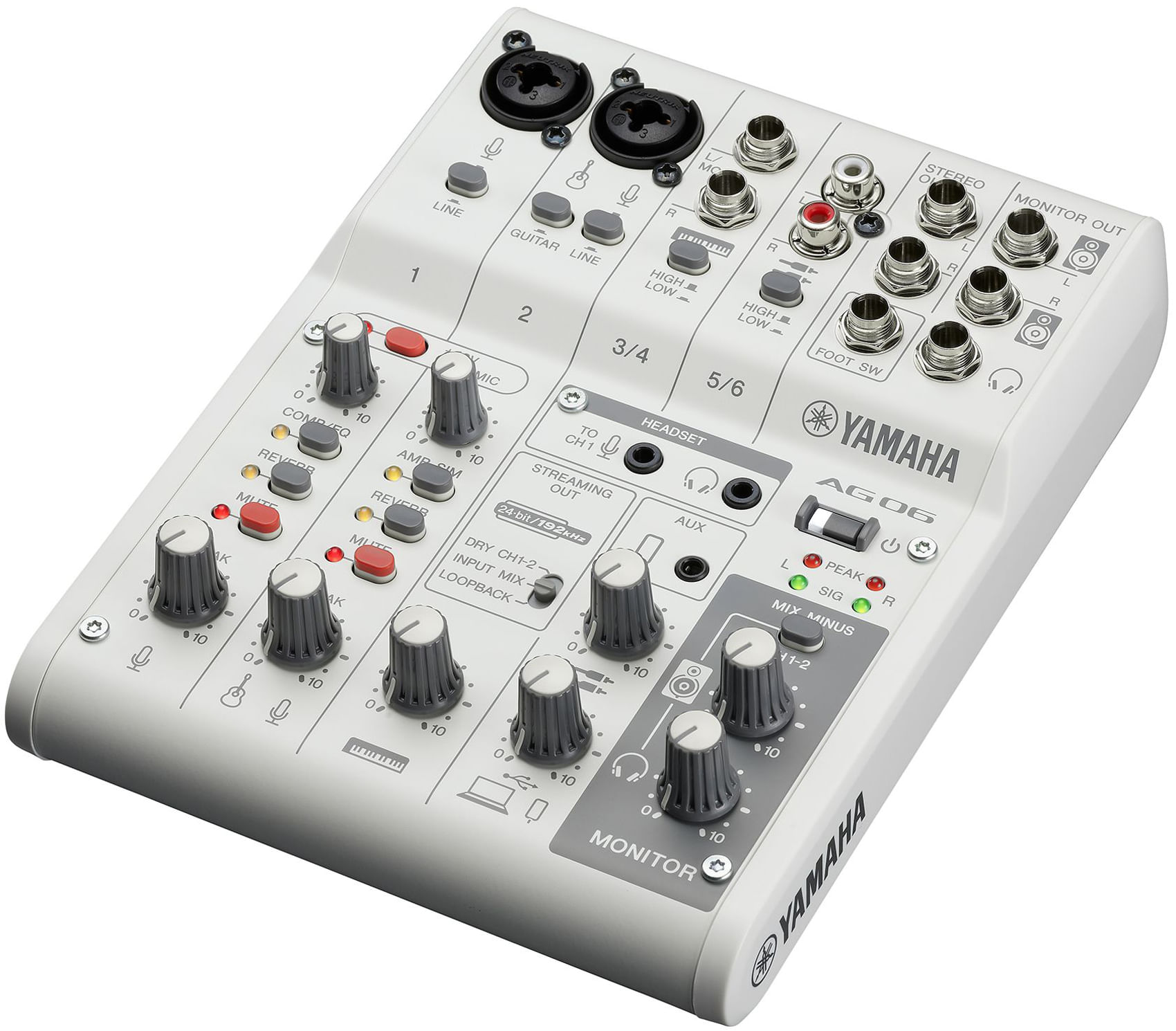 Yamaha AG06MK2 Live Streaming Mixer - White