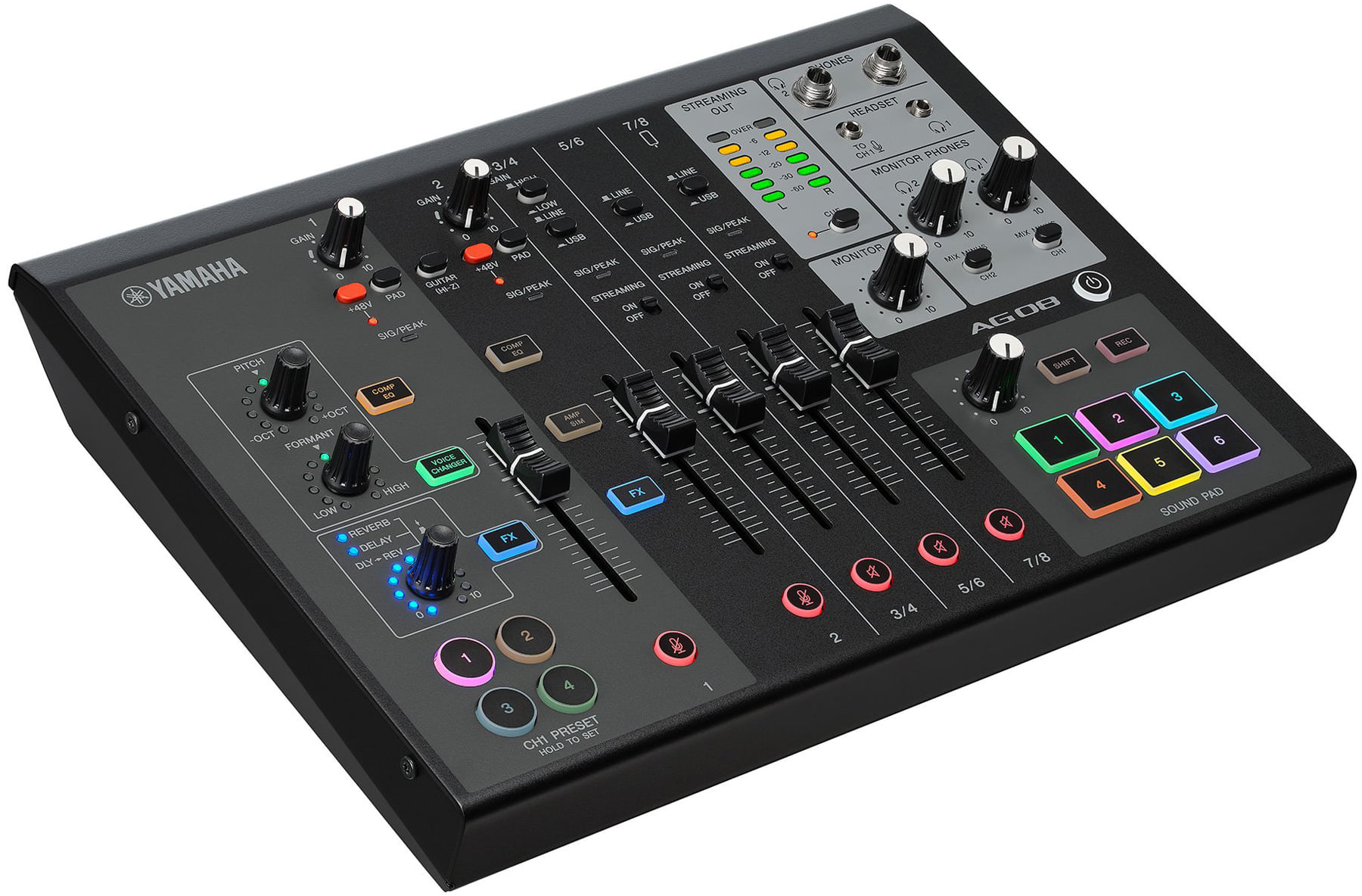 Yamaha AG08 Live Streaming Mixer - Black - Cosmo Music