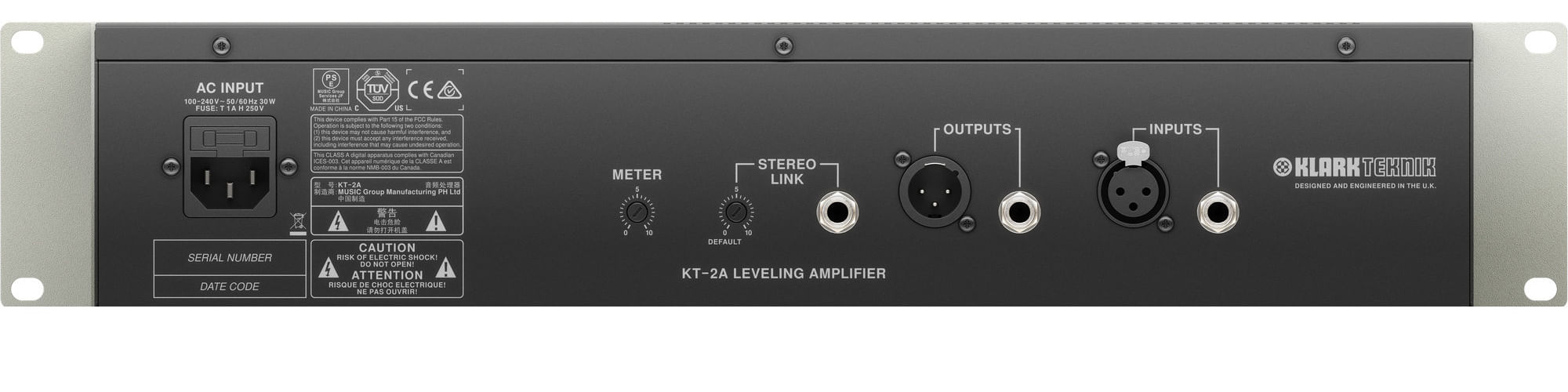 Klark Teknik KT-2A Optical Tube Leveling Amp - Cosmo Music | Canada's #1  Music Store - Shop, Rent, Repair