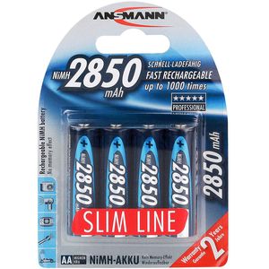 Ansmann SlimLine Rechargeable AA Battery - 4 Pack