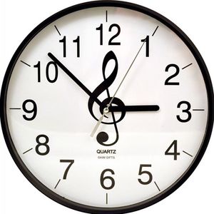 Treble Clef Clock - Black and White