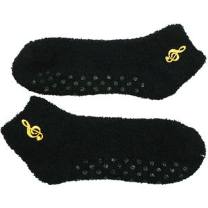 Fuzzy G-Clef Socks - Black