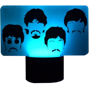 The Beatles Side by Side Faces 3D LED Lamp